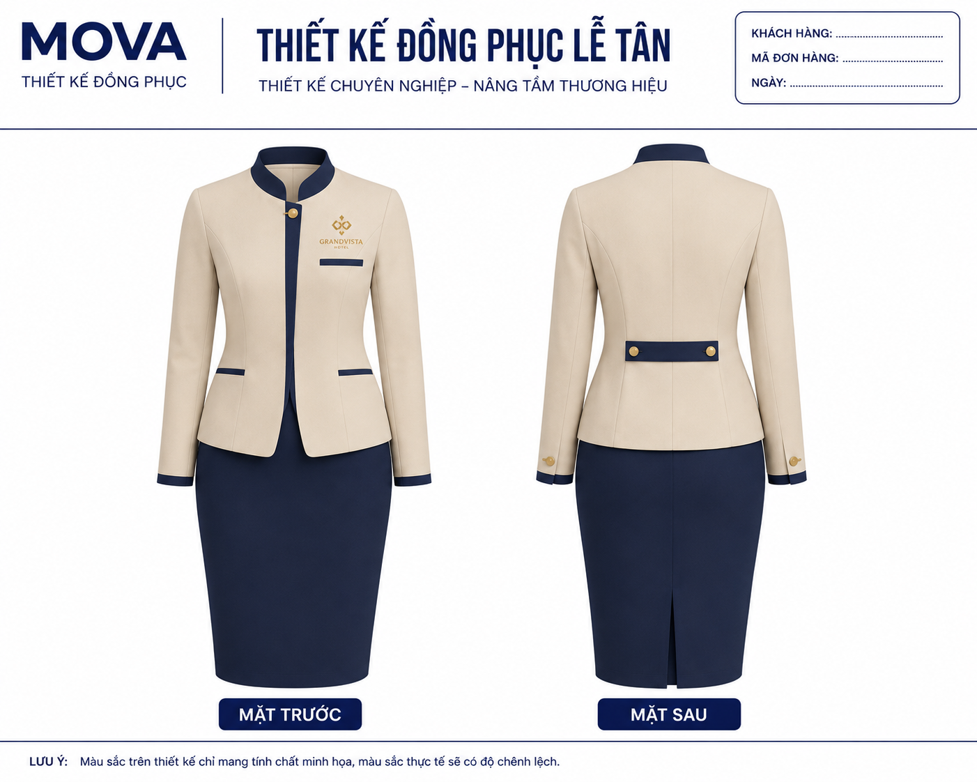 Đồng phục lễ tân Grandvista Hotel