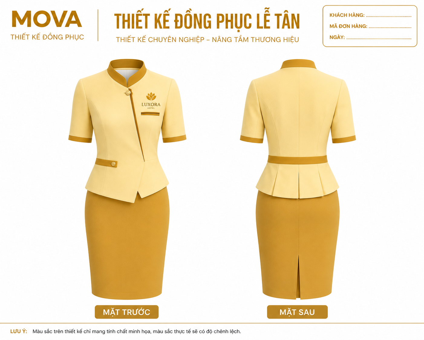 Đồng phục lễ tân Luxora Hotel
