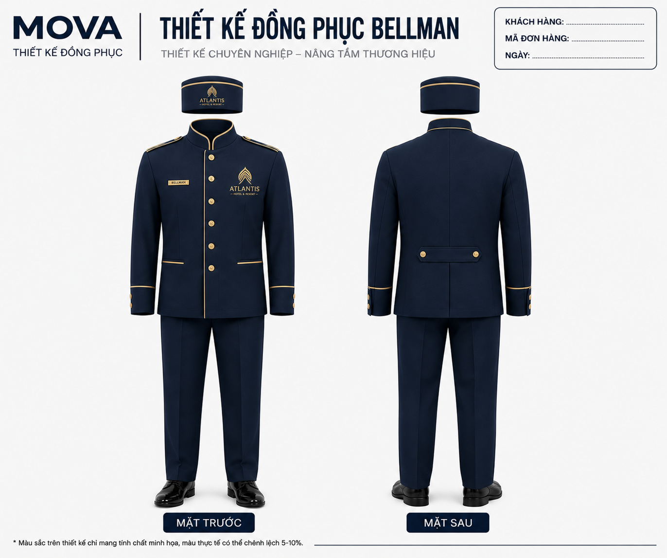 Đồng Phục Bellman Navy Atlantis Hotel & Resort