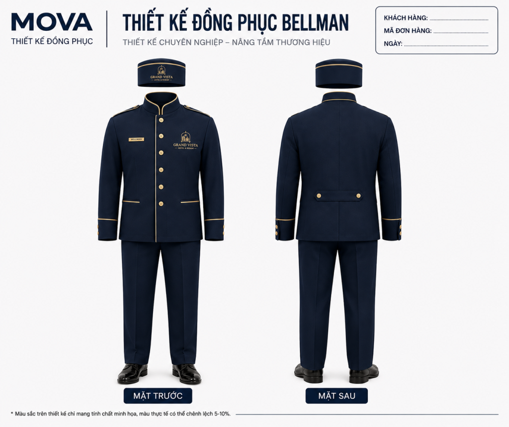 Đồng Phục Bellman Navy Grand Vista Hotel & Resort