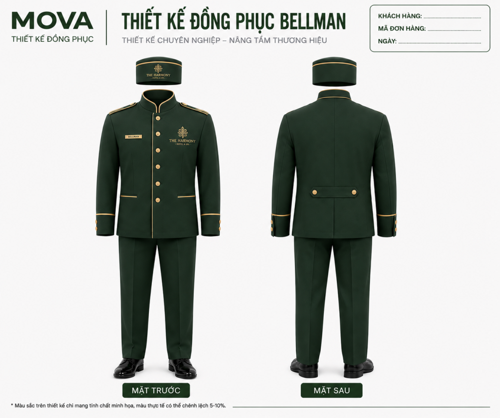 Đồng Phục Bellman Xanh Đậm The Harmony Hotel & Spa