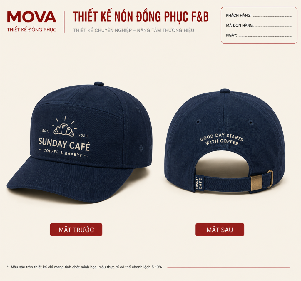 Nón Baseball Navy Sunday Café