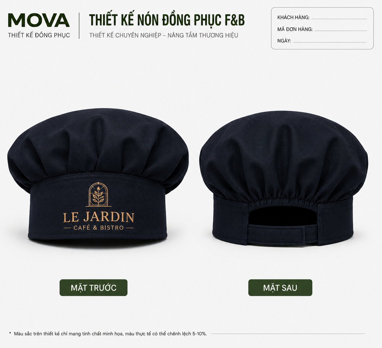 Nón Bếp Phồng Navy Le Jardin Café & Bistro